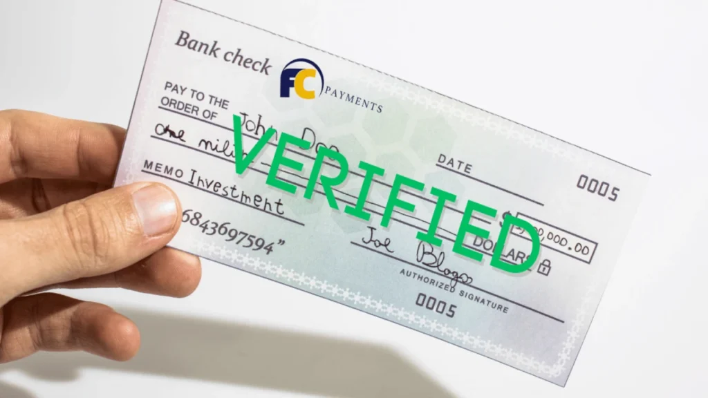 Bank check verification