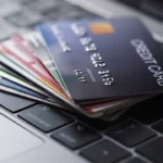 Credit cards on laptop for small business payments